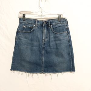 Everlane Raw Hem Denim Skirt Size 27